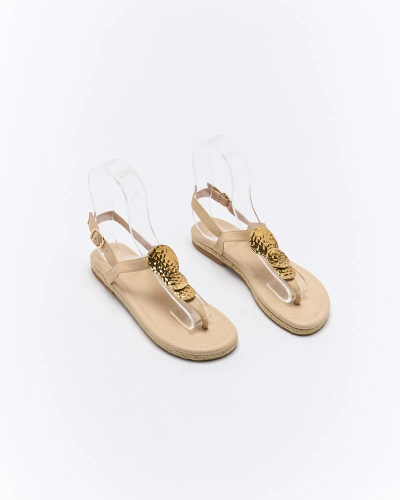 Ada Leather Sandal - Oat - Image 3