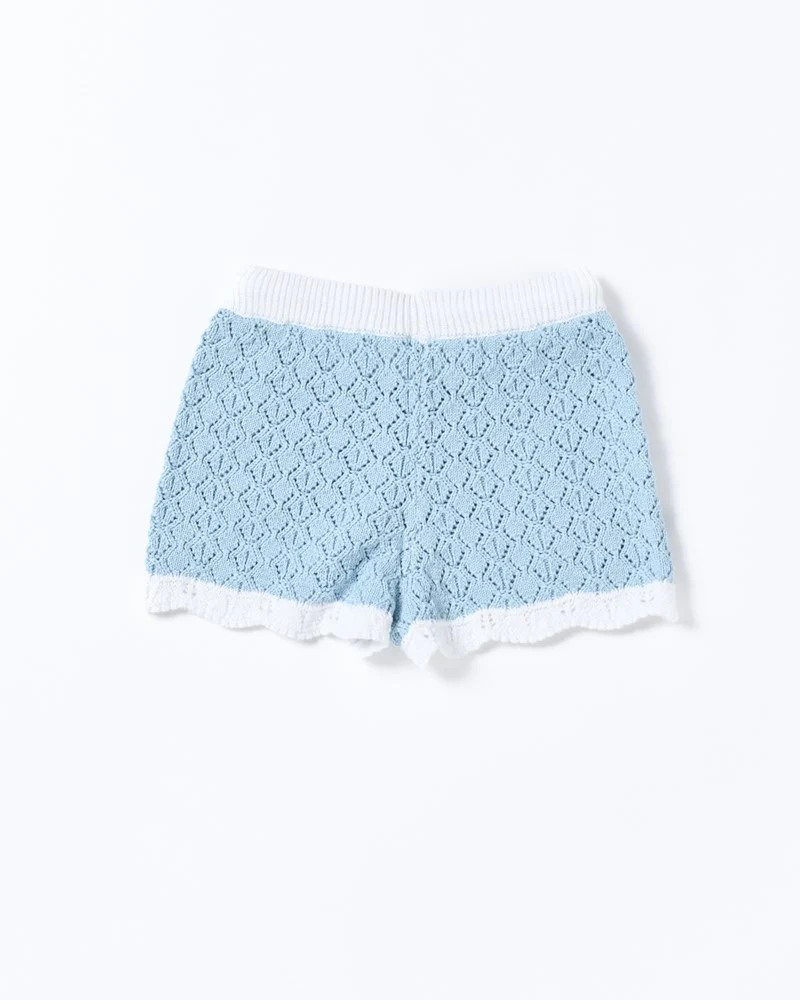 Bella Knit Short - Blue and White - Image 3