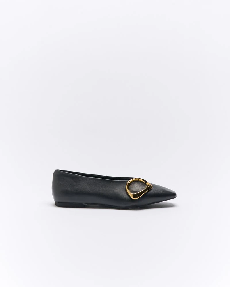 Candice Leather Ballet - Black