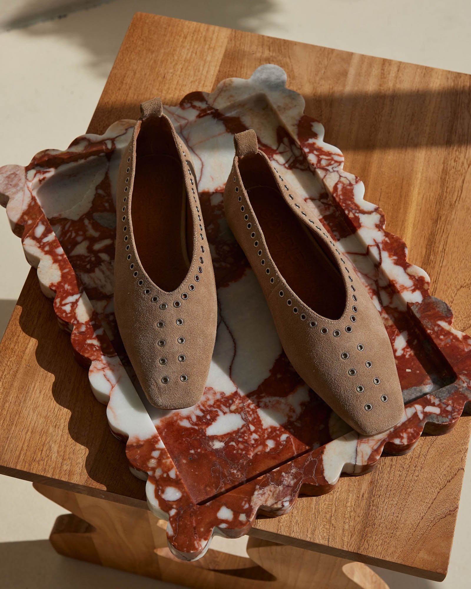 Chiara Leather Ballet - Camel Suede - Image 2