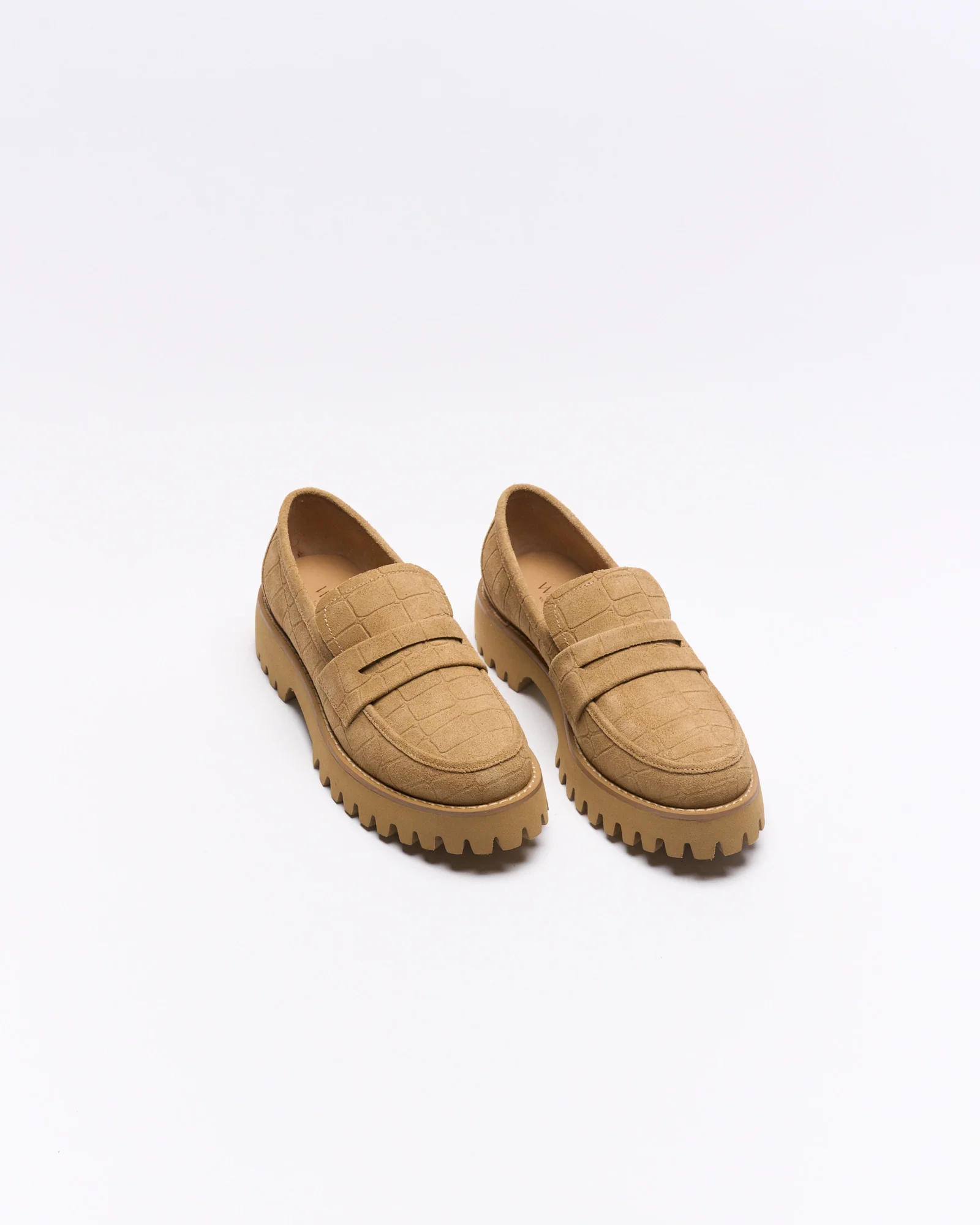 Coco Leather Loafer - Tan Croc Suede - Image 2