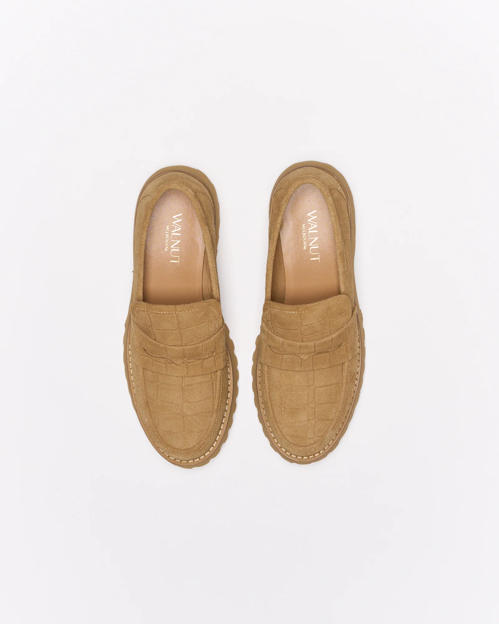 Coco Leather Loafer - Tan Croc Suede - Image 3