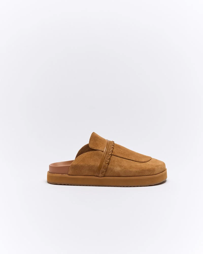 Della Leather Mule - Tan Suede