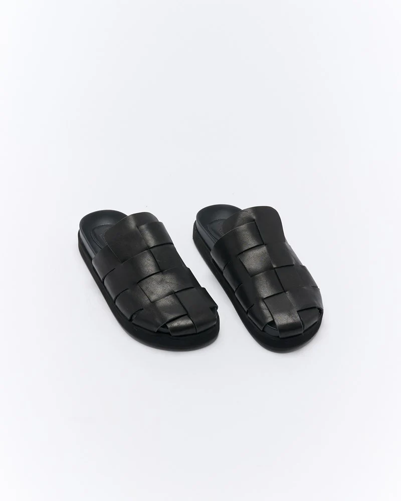 Dune Leather Mule - Black - Image 2