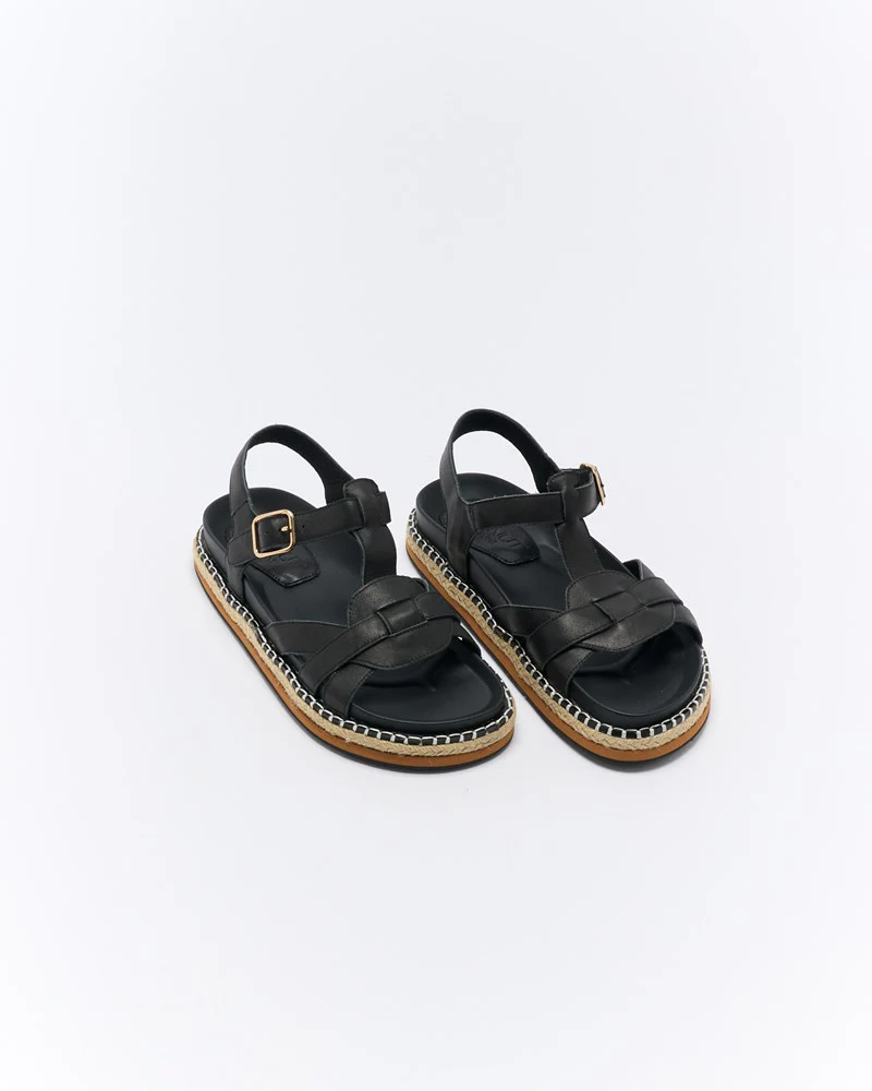 Indigo Leather Sandal - Black - Image 2