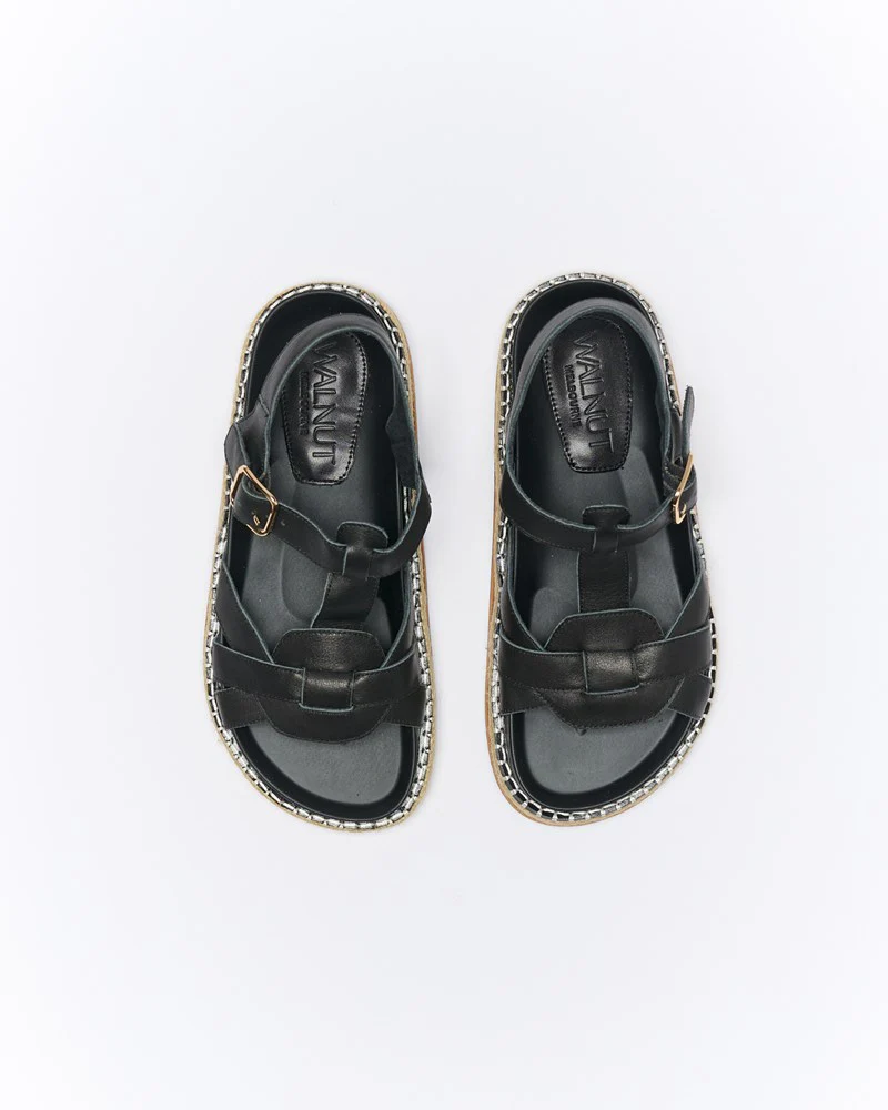 Indigo Leather Sandal - Black - Image 3
