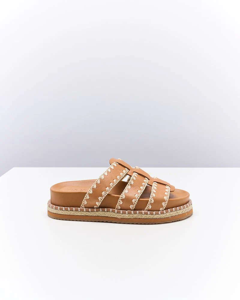 Iva Leather Slide - Coconut Tan