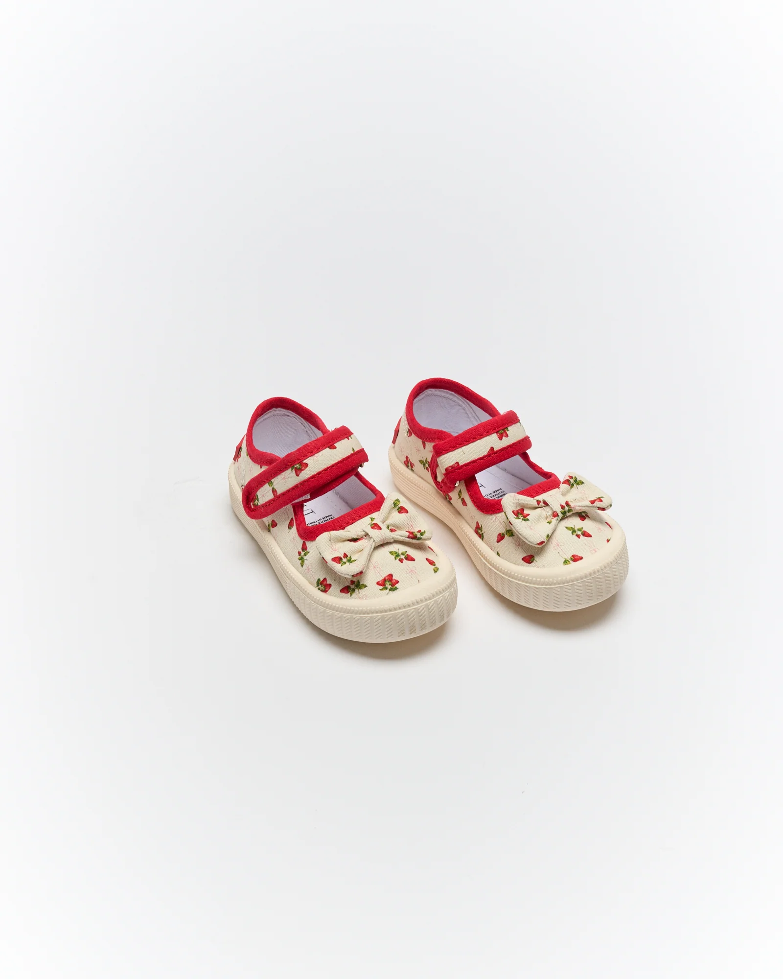 Mary Jane Bow Canvas - Strawberries & Cream - Image 3
