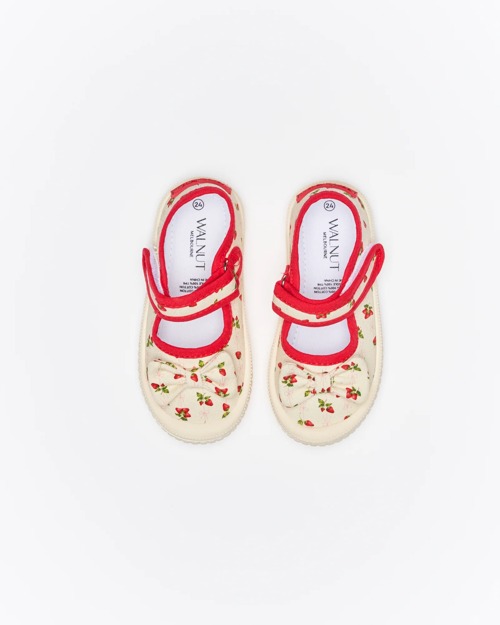 Mary Jane Bow Canvas - Strawberries & Cream - Image 4