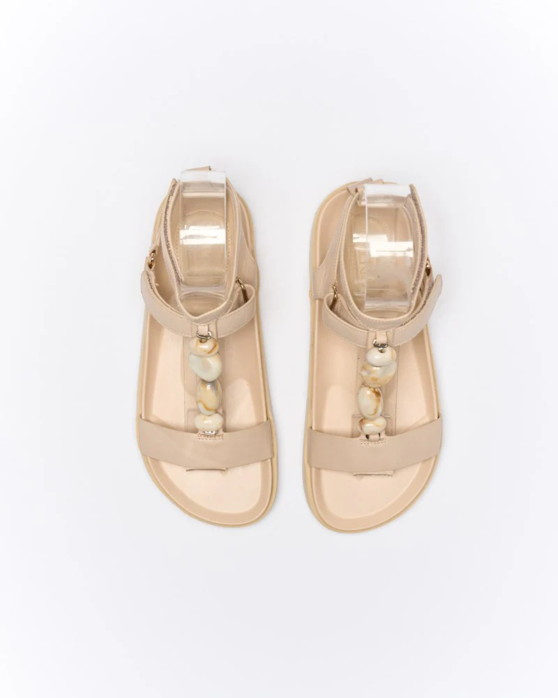 Mietta Leather Sandal - Oyster - Image 3