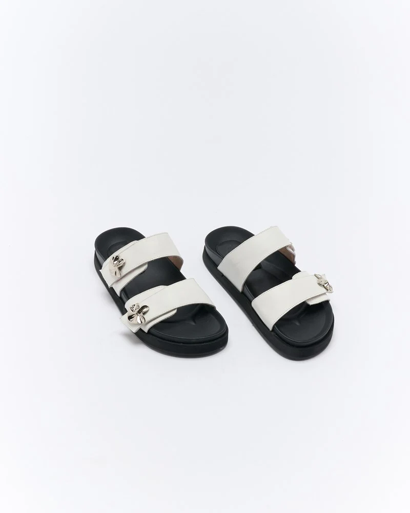 Monroe Leather Slide - Off White - Image 3