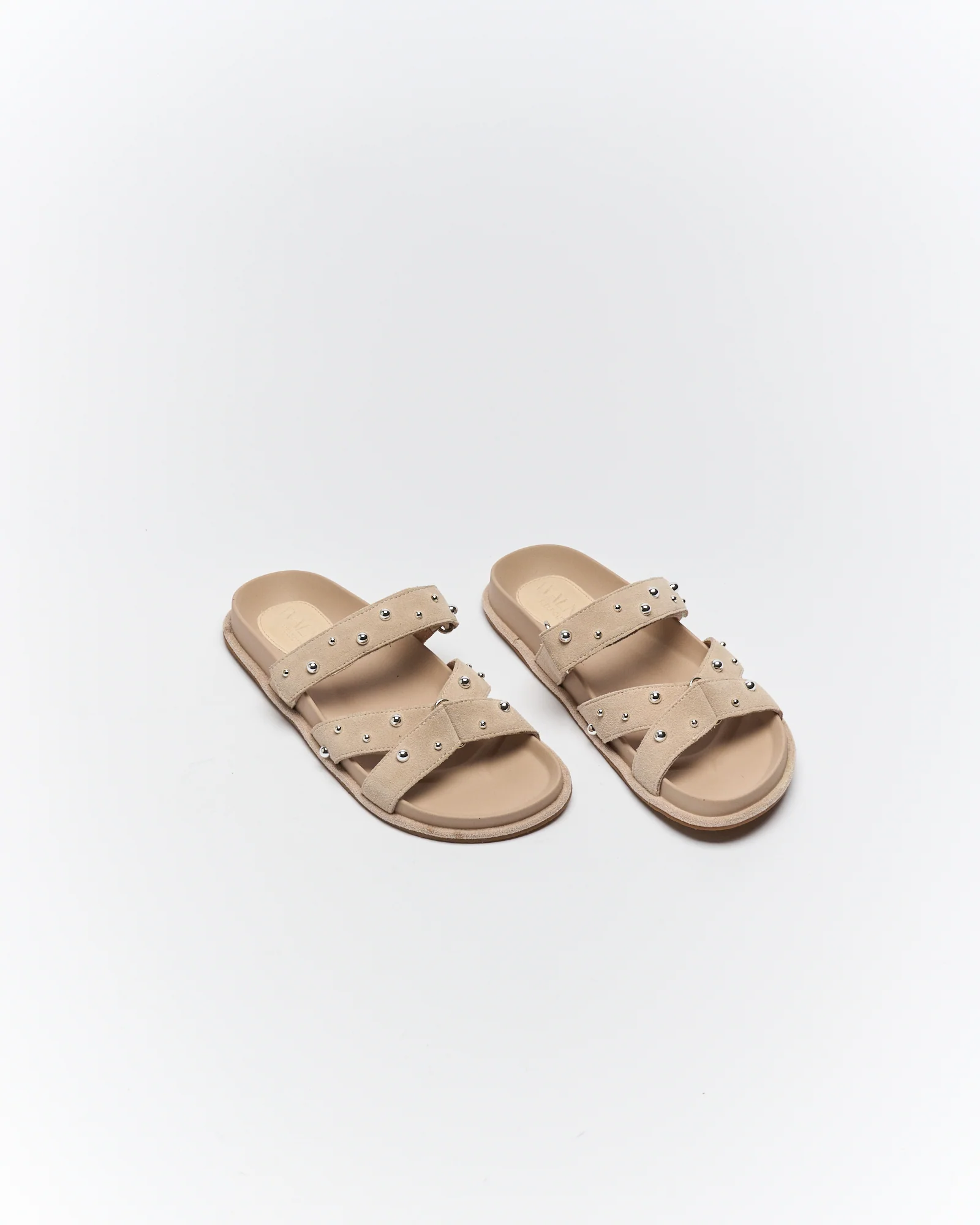 Paxon Leather Slide - Beige Suede - Image 3