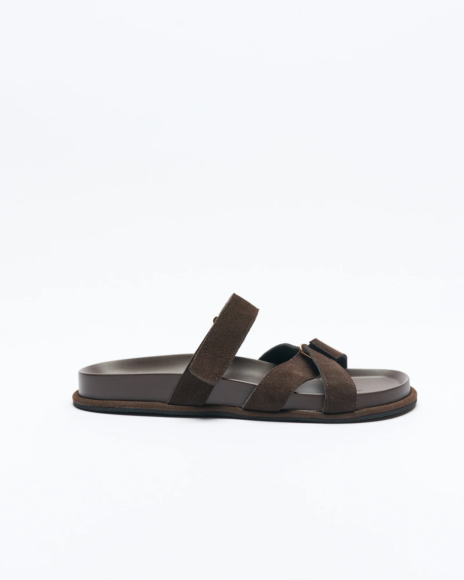 Pierce Leather Slide - Bitter Chocolate Suede - Image 2