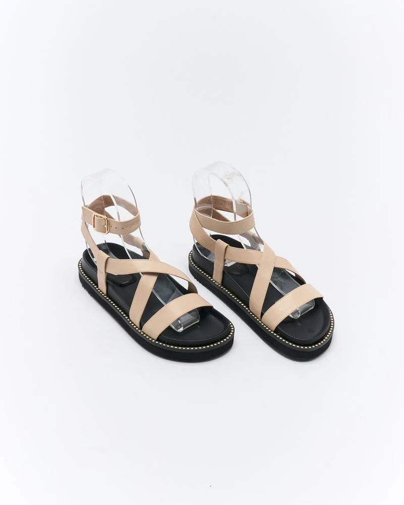 Presly Leather Sandal - Oyster - Image 2