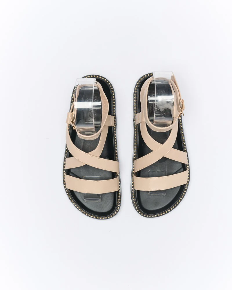 Presly Leather Sandal - Oyster - Image 3