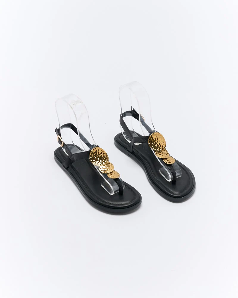 Roxie Leather Sandal - Black - Image 2