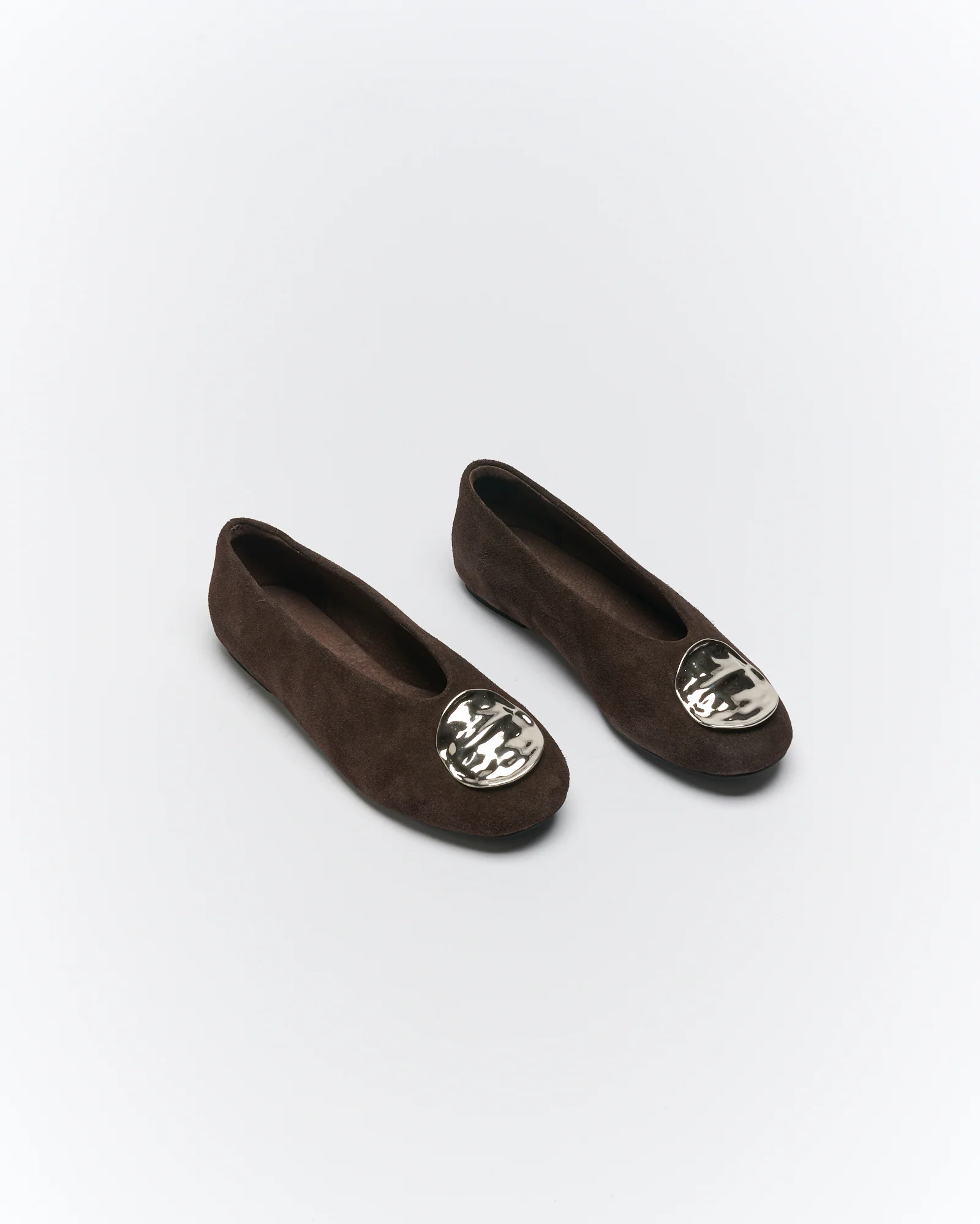Zadie Leather Ballet- Chocolate Suede - Image 3