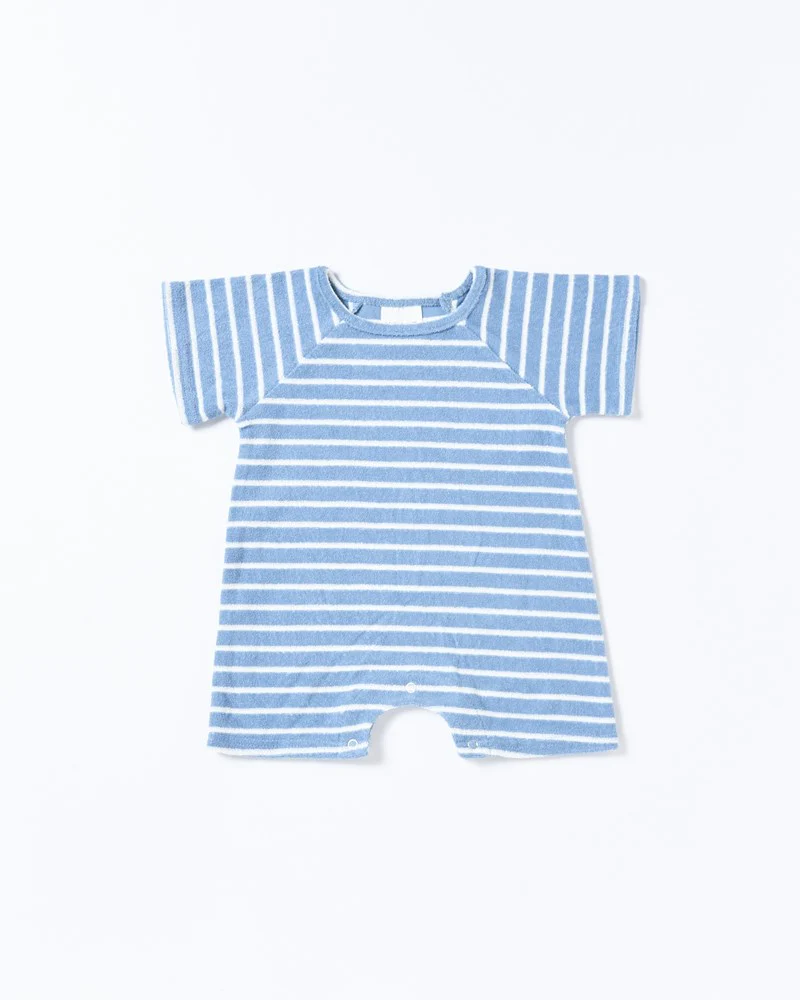 Ziggy Onesie - Terry Stripe Blue