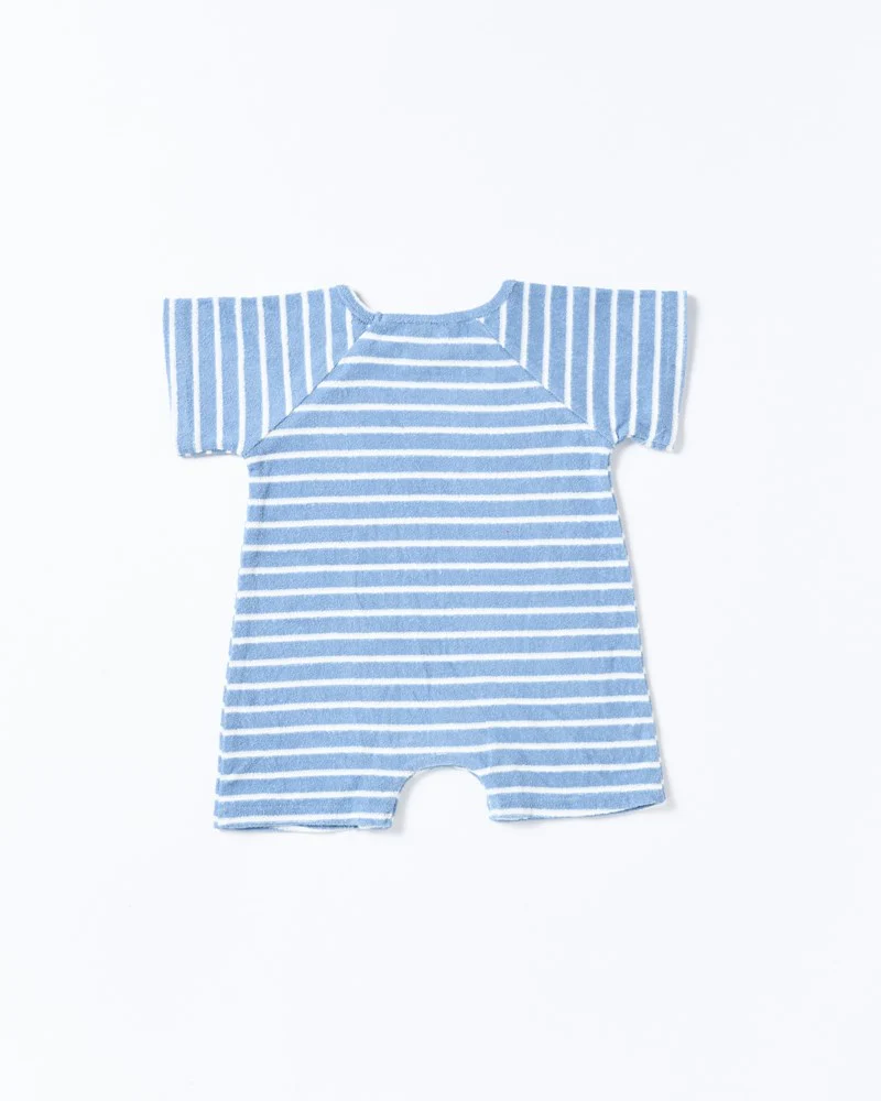 Ziggy Onesie - Terry Stripe Blue - Image 2